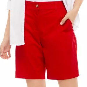 Kim Rogers Red Solid Twill Bermuda Shorts Size 6 NWT